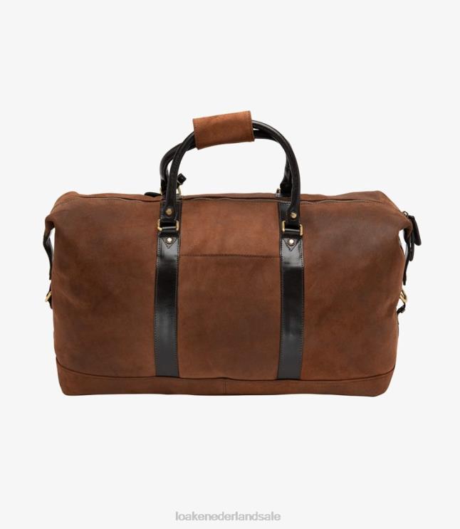 nl Loake cornwall weekendtas leer bruin gewaxt suède D0LLB223