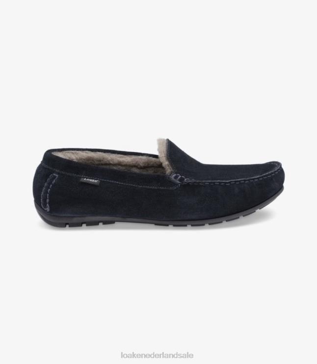 nl Loake bewaker pantoffels schoenen marine suède D0LLB201